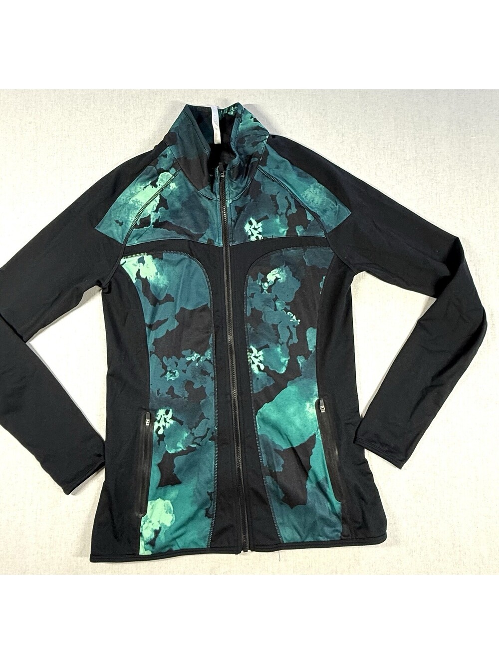 Fabletics Jojo Performance Jacket Women Sz M Green Vented Back Athletic Sweater